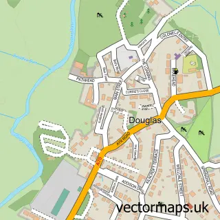 Street map sample of Douglas, Lanarkshire
