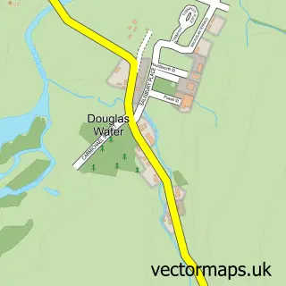 Street map sample of Douglas Water, Lanarkshire