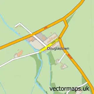 Street map sample of Douglastown, Angus