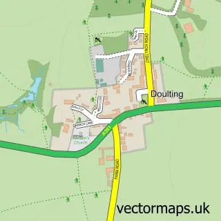 Street map sample of Doulting, Somerset