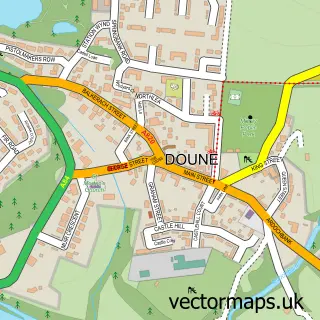 Street map sample of Doune, Stirling and Falkirk