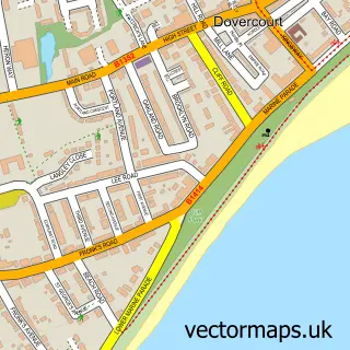 Street map sample of Dovercourt, Essex