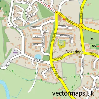 Street map sample of Doveridge, Derbyshire