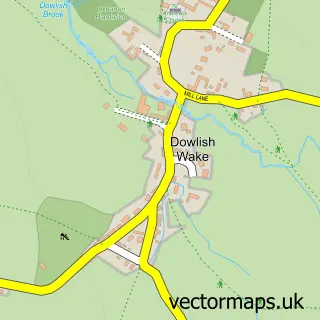 Street map sample of Dowlish Wake, Somerset