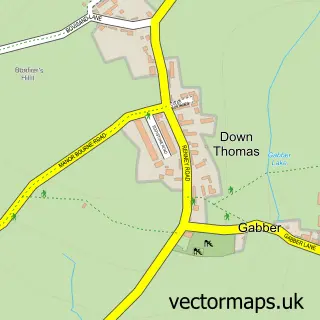 Street map sample of Down Thomas, Devon