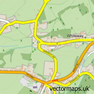 Street map sample of Downend, Gloucestershire