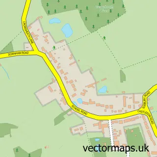 Street map sample of Downham, Essex