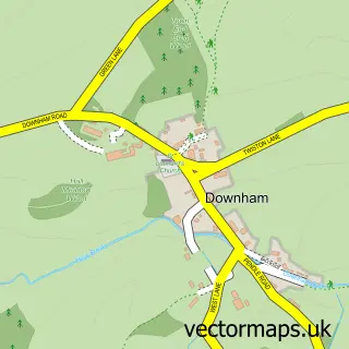 Street map sample of Downham, Lancashire