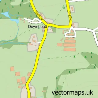 Street map sample of Downhead, Somerset