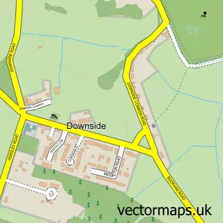 Street map sample of Downside, Surrey