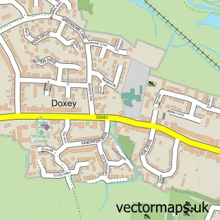 Street map sample of Doxey, Staffordshire