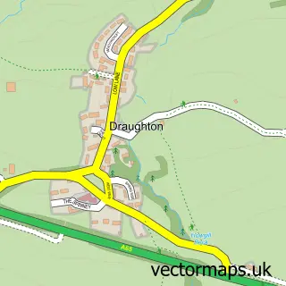 Street map sample of Draughton, North Yorkshire