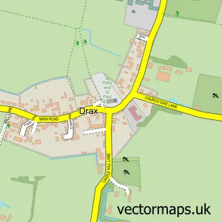 Street map sample of Drax, North Yorkshire