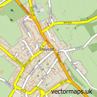 Street map sample of Draycott, Somerset