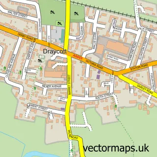 Street map sample of Draycott, Derbyshire