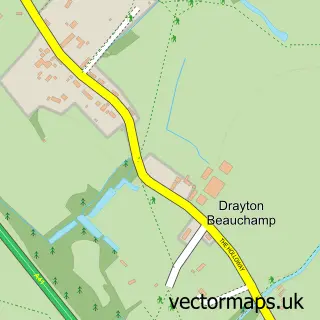 Street map sample of Drayton Beauchamp, Buckinghamshire