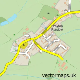 Street map sample of Drayton Parslow, Buckinghamshire
