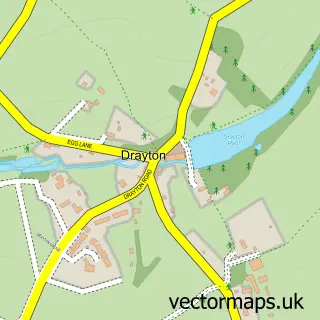Street map sample of Drayton, Worcestershire