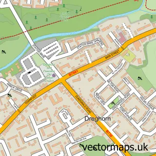 Street map sample of Dreghorn, Ayrshire and Arran