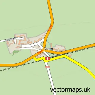 Street map sample of Drem, East Lothian