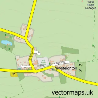 Street map sample of Drewsteignton, Devon