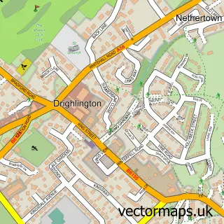 Street map sample of Drighlington, West Yorkshire