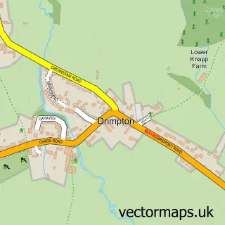 Street map sample of Drimpton, Dorset