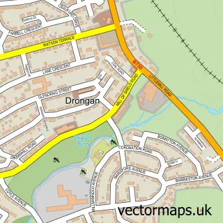 Street map sample of Drongan, Ayrshire and Arran