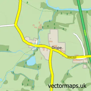 Street map sample of Drope, South Glamorgan