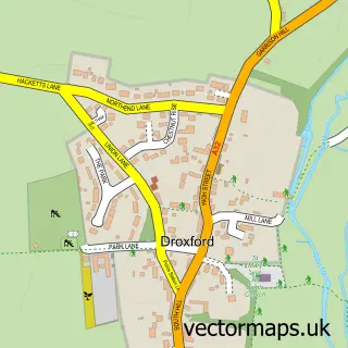 Street map sample of Droxford, Hampshire