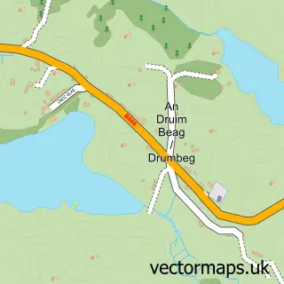 Street map sample of Drumbeg, Sutherland