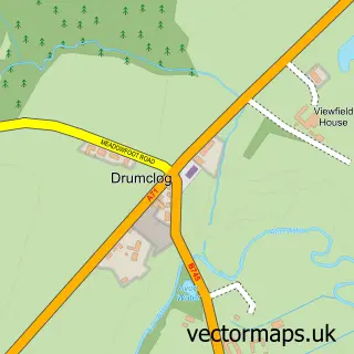 Street map sample of Drumclog, Lanarkshire