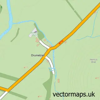Street map sample of Drumelzier, Tweeddale