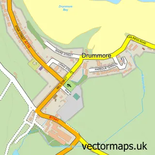 Street map sample of Drummore, Wigtown