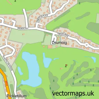 Street map sample of Drumoig, Fife