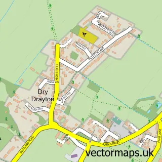 Street map sample of Dry Drayton, Cambridgeshire