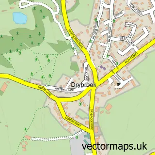 Street map sample of Drybrook, Gloucestershire