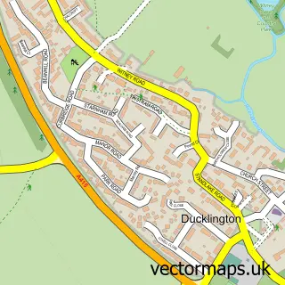 Street map sample of Ducklington, Oxfordshire