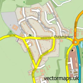 Street map sample of Duckmanton, Derbyshire