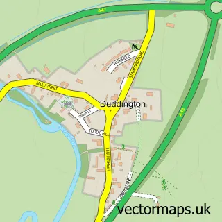 Street map sample of Duddington, Northamptonshire