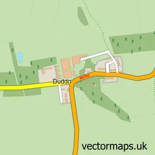 Street map sample of Duddo, Northumberland