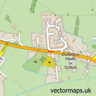 Street map sample of Dudleston Heath, Shropshire
