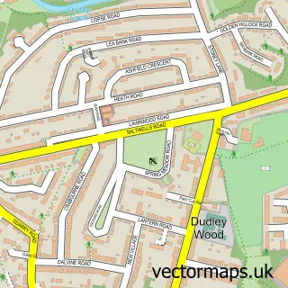 Street map sample of Dudley Wood, West Midlands