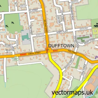 Street map sample of Dufftown, Banffshire