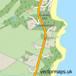 Street map sample of Duisdeil Mòr, Ross and Cromarty