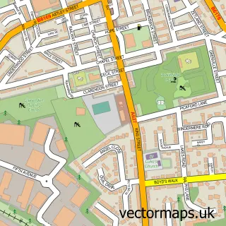 Street map sample of Dukinfield, Greater Manchester