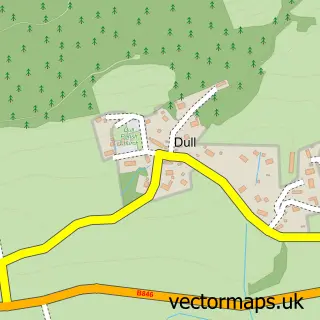 Street map sample of Dull, Perth and Kinross