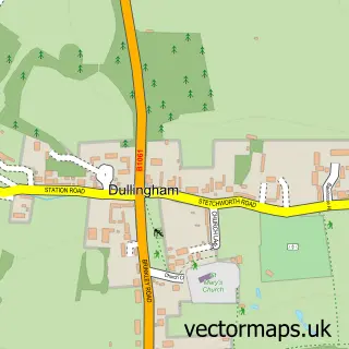 Street map sample of Dullingham, Cambridgeshire