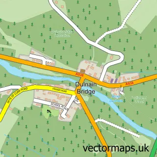 Street map sample of Dulnain Bridge, Inverness