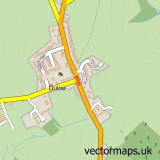 Street map sample of Duloe, Cornwall